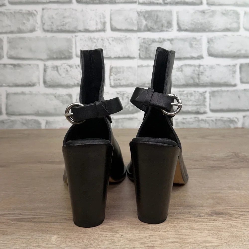 Rag & Bone Leigh Open Toe Slingback Bootie Black Womens 36